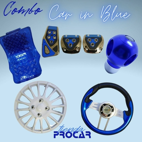 COMBO ACCESORIOS DEPORTIVOS - TU AUTO EN AZUL -