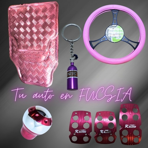 COMBO ACCESORIOS DEPORTIVOS - TU AUTO EN FUCSIA