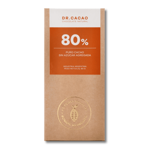 Chocolate 80% Puro Cacao Sin Azúcar Agregada - Dr Cacao