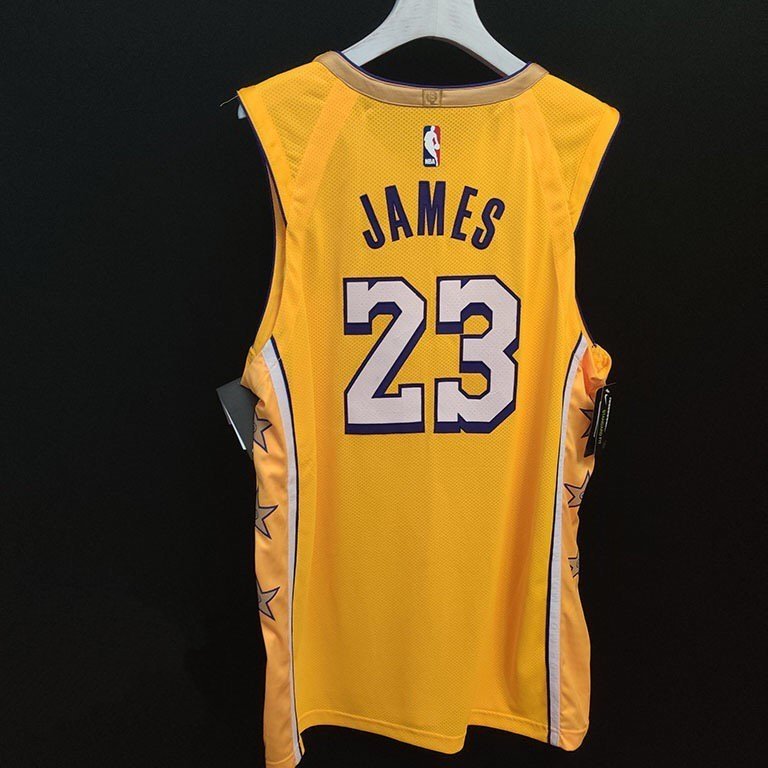 CAMISETA LAKERS JAMES (6) VIOLETA Y AMARILLA