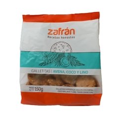 Galletitas de avena, coco y lino x150g - Zafran