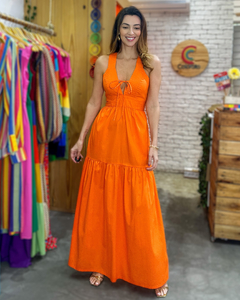 Vestido Milagres Laranja Longo - comprar online