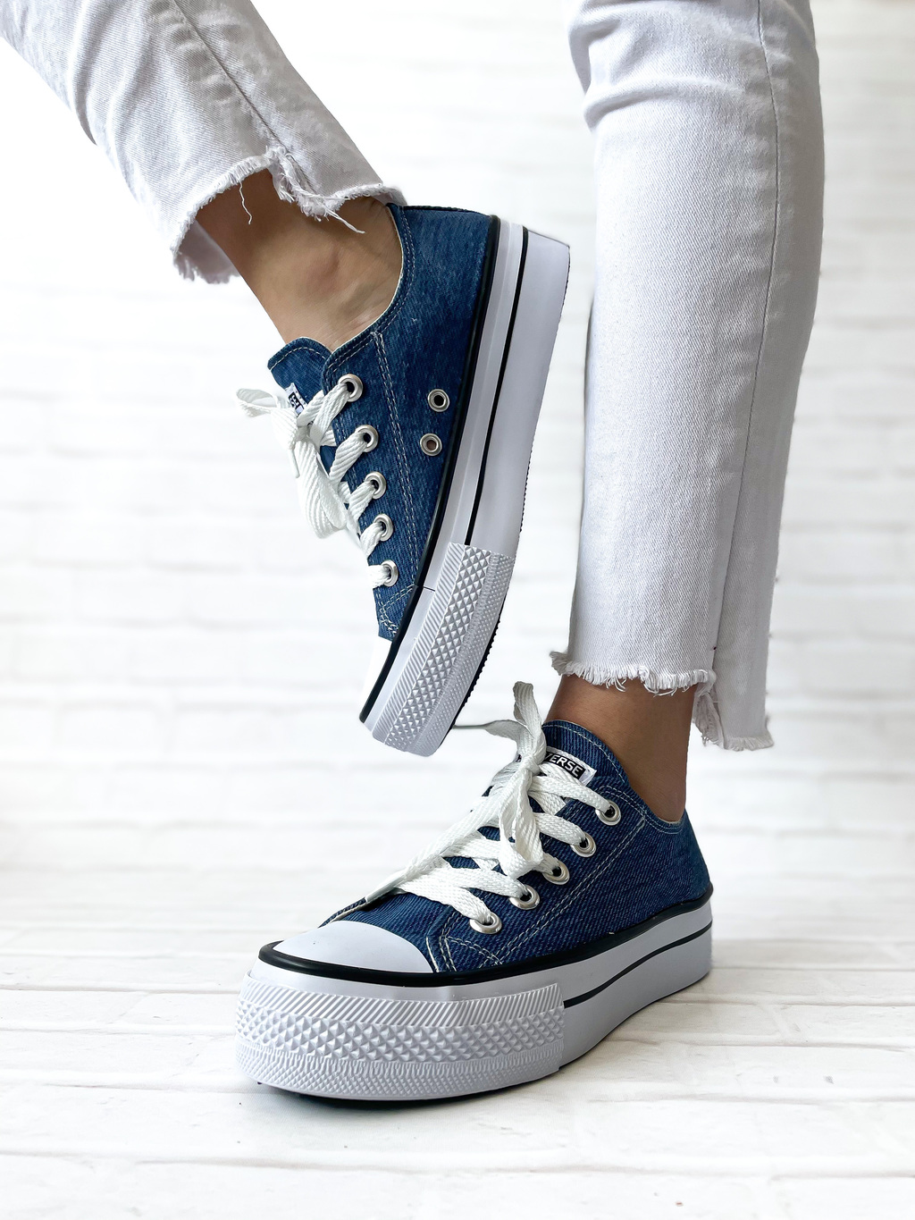 Converse jeans plataforma hotsell