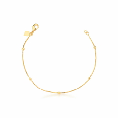 Pulseira com esferinhas lisas banhada a ouro - comprar online