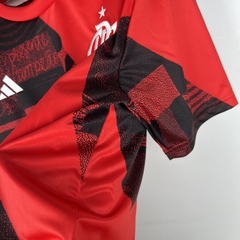 Camisa Pré-Jogo Flamengo 2022 2023 Feminina Modelo Torcedor Fan Preta