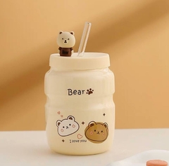 Imagen de Taza con tapa y sorbete Bear