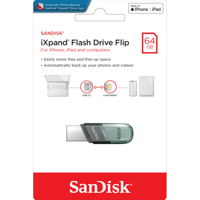 Pendrive iPhone iPad Usb Sandisk Ixpand Flash Drive Flip 64g