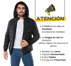 Campera Hombre Inflada 100% Impermeable Pufer Termica Polar