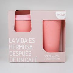 SET 2 VASOS MUG CON PACKAGING- PINK - comprar online