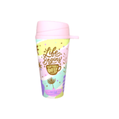 Vaso 18 oz con tapa movil Pastel