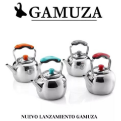 Pava Gamuza Magenta Pico Recto Acero Inox 1,4lts - tienda online