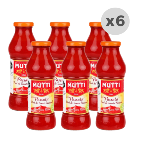 Puré de Tomate Natural Mutti Passata 400g Italia x 6 unidades