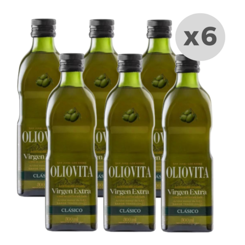 Aceite de Oliva Oliovita Clásico Botella de Vidrio 500ml x 6 unidades