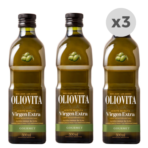 Aceite de Oliva Oliovita Gourmet Botella 500ml x3