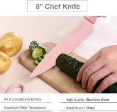 Everrich Er0278 Set Cuchillos De Cocina Chef Acero Corrugado - comprar online
