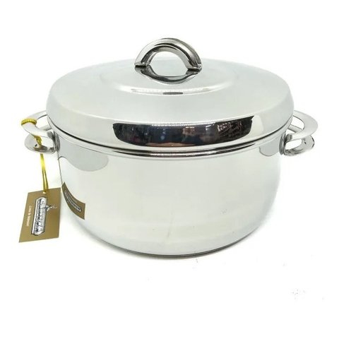 Cacerola Gamuza Master Ware Acero Inox 1810 Triple Fondo N22