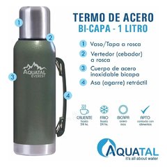 Termo Aquatal Everest Bicapa 1l 24 Hs Duración - comprar online