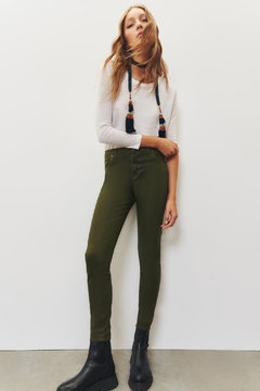 JEANS SLIM SATIN GREEN RAPSODIA