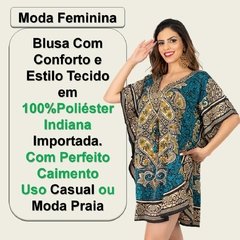 Blusa Bata Kaftan Indiana Feminina Longuete Boho Hippie na internet