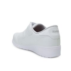 O tenis Kolosh anabela feminino branco com velcro e strass