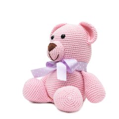 Urso Rosa em amigurumi na internet