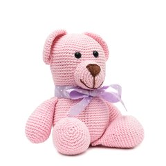 Urso Rosa em amigurumi - Art Familiar Artesanato