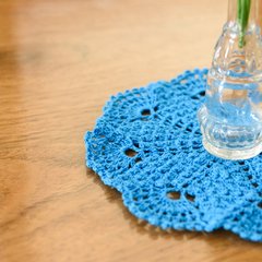 Mini Toalhinhas azul em crochê - loja online