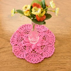 Mini Toalhinha rosa em crochê - Art Familiar Artesanato