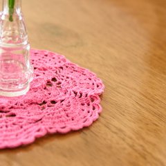 Mini Toalhinha rosa em crochê - loja online