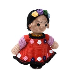 Boneca Frida Kahlo decorada em amigurumi na internet