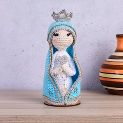 Nossa Senhora Azul Céu em amigurumi - loja online