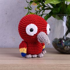 Papagaio vermelho em amigurumi - loja online