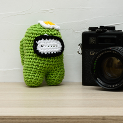 Among Us Verde Periquito em Amigurumi na internet