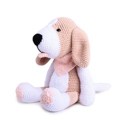 Cachorro Beagle lenço rosa em amigurumi - comprar online