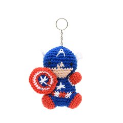 Chaveiro Capitão América em amigurumi