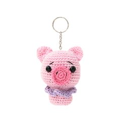 Chaveiro porco rosa em amigurumi