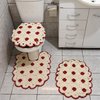 Conjunto para Banheiro em crochê Flor Vermelha