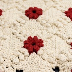 Conjunto para Banheiro em crochê Flor Vermelha - Art Familiar Artesanato