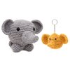 Duo elefante bola e chaveiro elefante em amigurumi