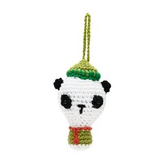 Enfeite de Natal panda em amigurumi