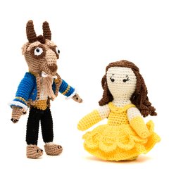 A Bela e a Fera em amigurumi