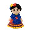 Frida Kahlo média em amigurumi