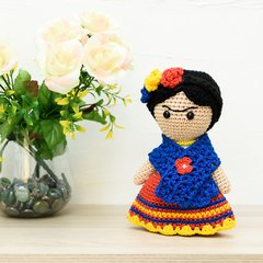 Frida Kahlo média em amigurumi - loja online
