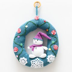 Guirlanda Boneco de Neve em amigurumi