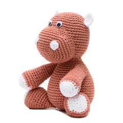 Hipopótamo marrom em amigurumi - Art Familiar Artesanato