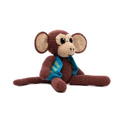 Macaco de colete em amigurumi na internet