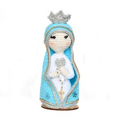 Nossa Senhora Azul Céu em amigurumi