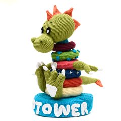 Brinquedo educativo Dinotower em amigurumi - comprar online