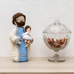 José com menino Jesus em amigurumi - loja online