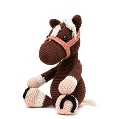 Cavalo tordilho marrom em amigurumi - comprar online